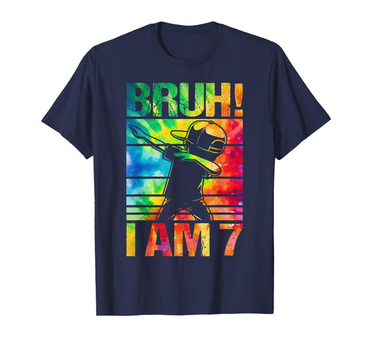 7 Year Birthday Tie Dye Dabbing Boy Bruh Its My 7th Birthday T-Shirt