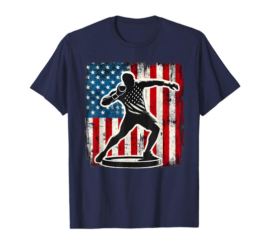 Shot Put Men Women Track And Field american flag T-Shirt