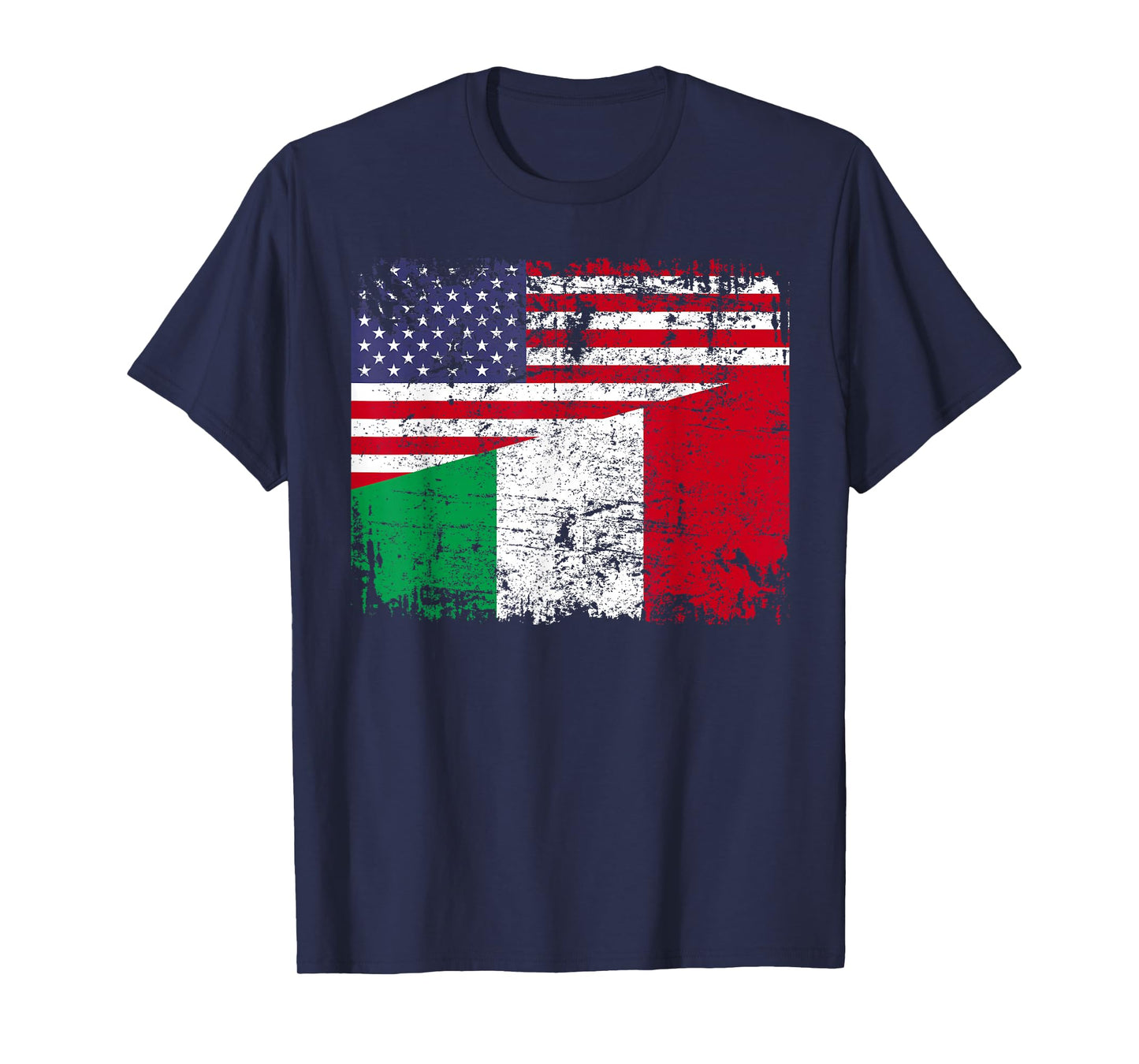 Italian Roots | Half American Flag | USA Italy Flag T-Shirt