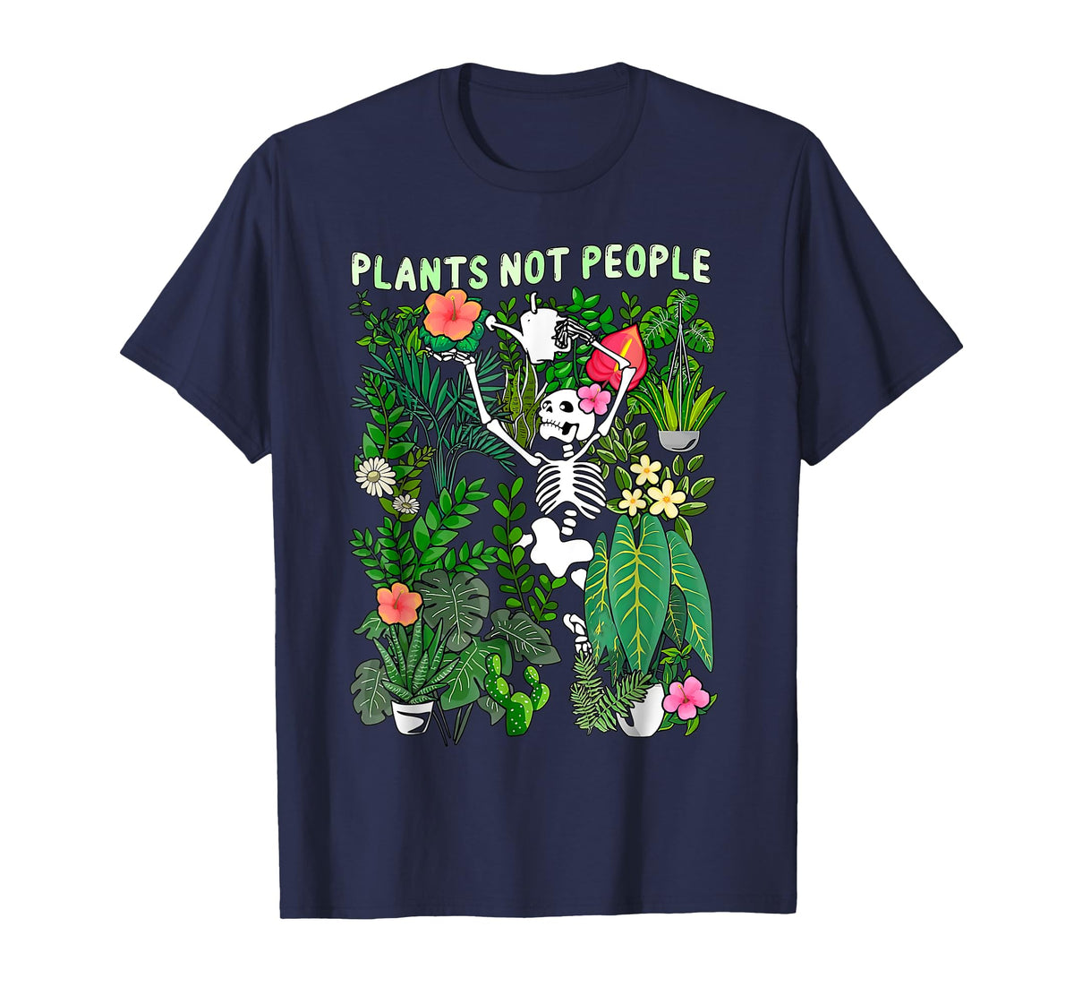 Plants Not People Skeleton Funny Halloween Costume Gardener T-Shirt