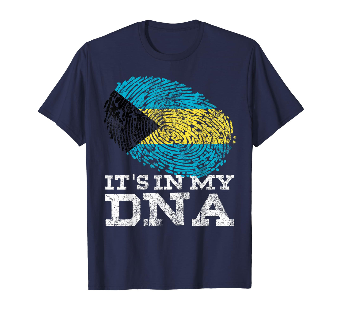 It's in My DNA Bahamian Gifts Fingerprint Proud Bahamas Flag T-Shirt