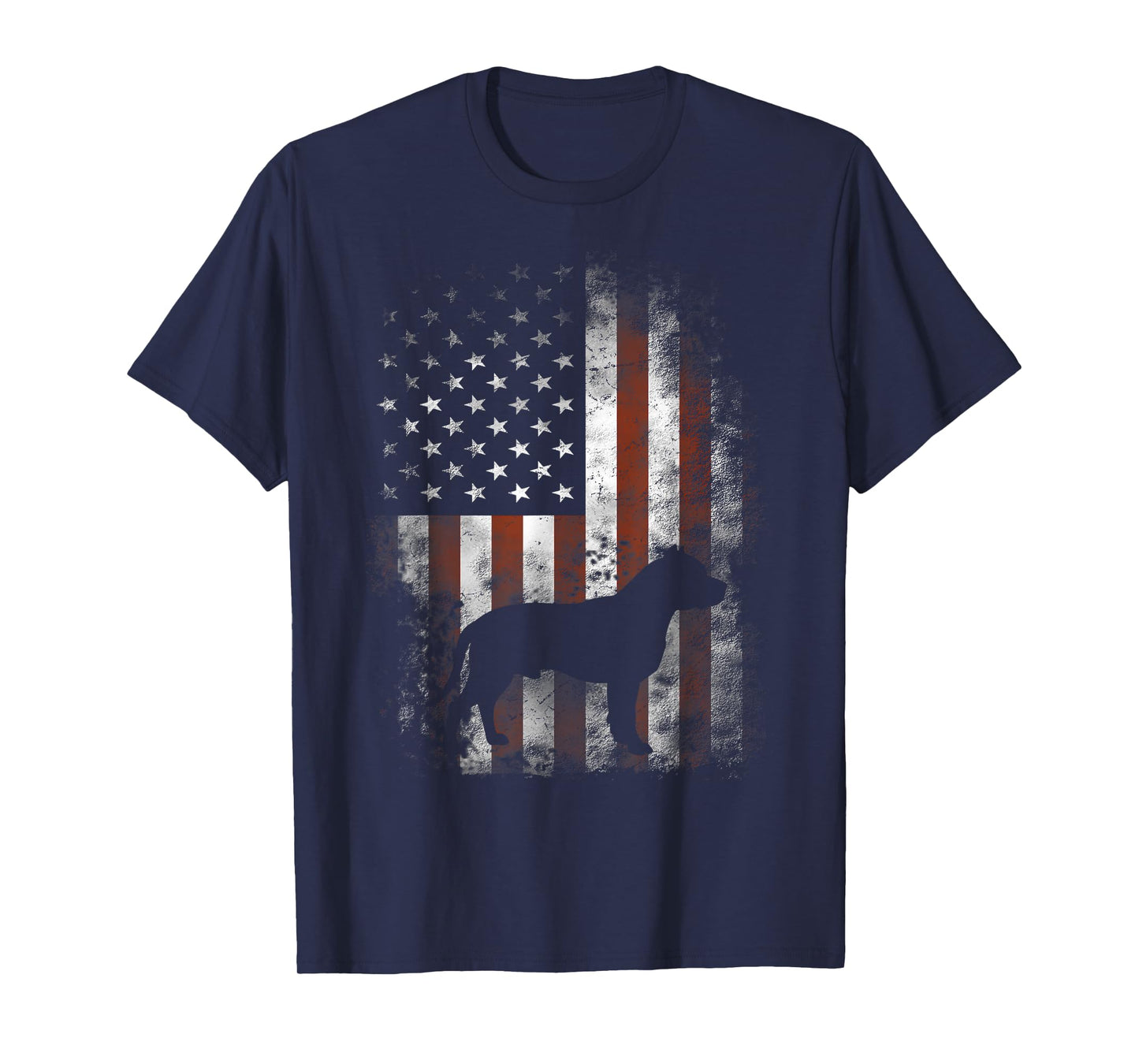 American Pitbull Terrier T-Shirt American Flag Patriotic T-Shirt