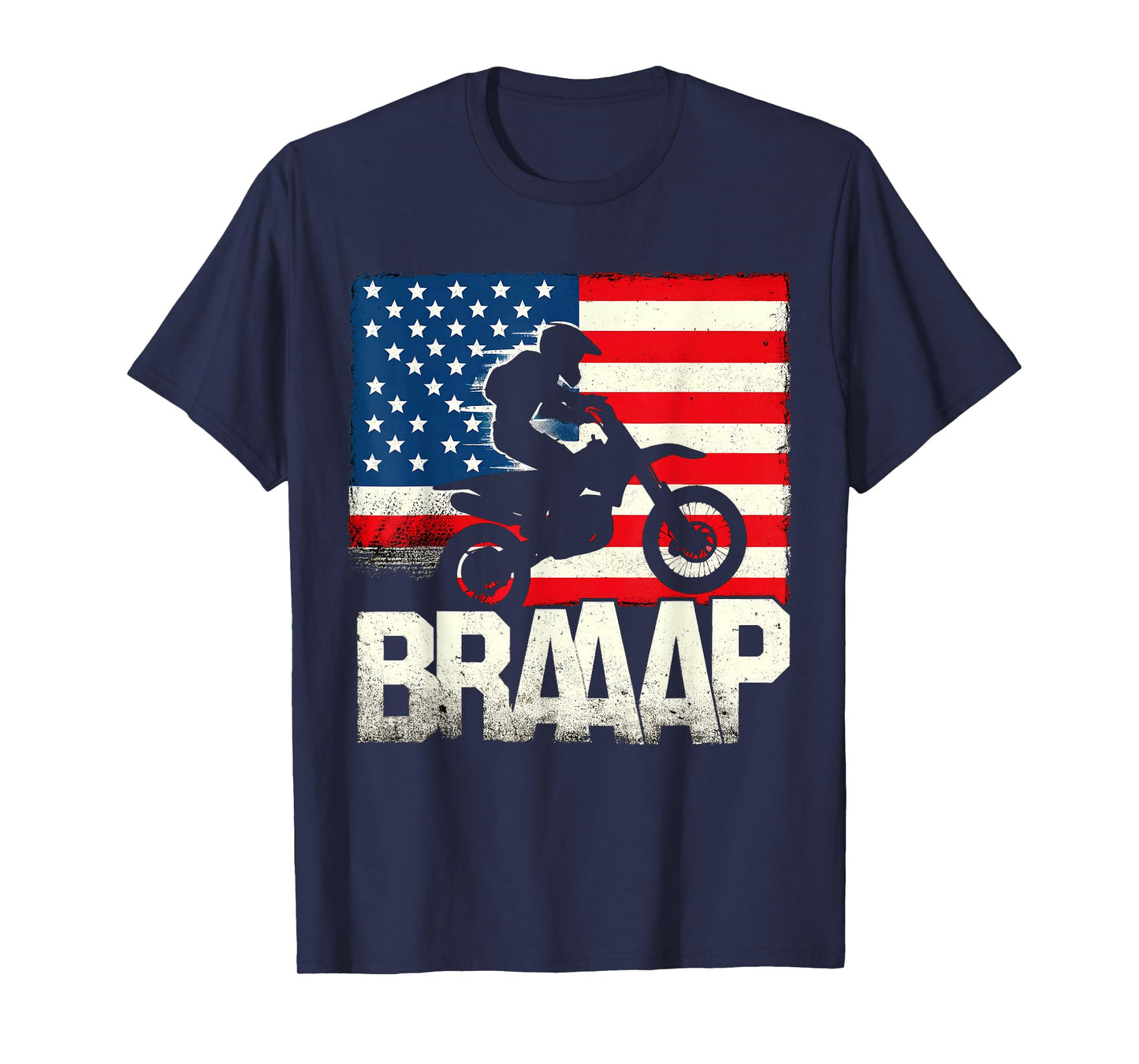 USA American Flag Motocross Rider Dirt Bike Supercross T-Shirt