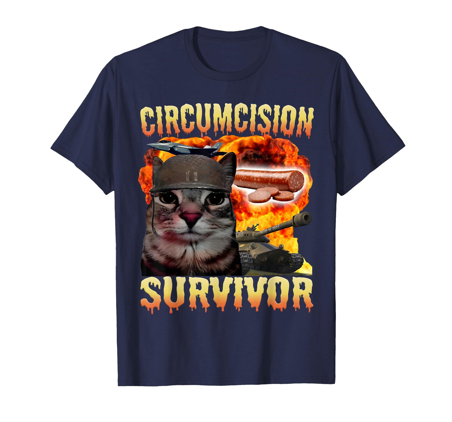 Funny Circumcision Survivor Cat Oddly Specific Cat Meme Gift T-Shirt