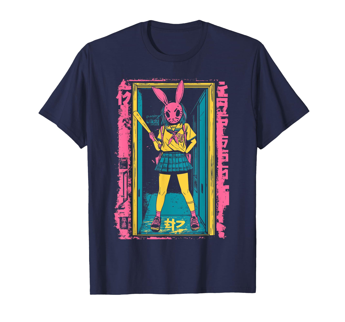 Creepy Girl Bunny Grunge Slasher Pastel Goth Anime Horror T-Shirt