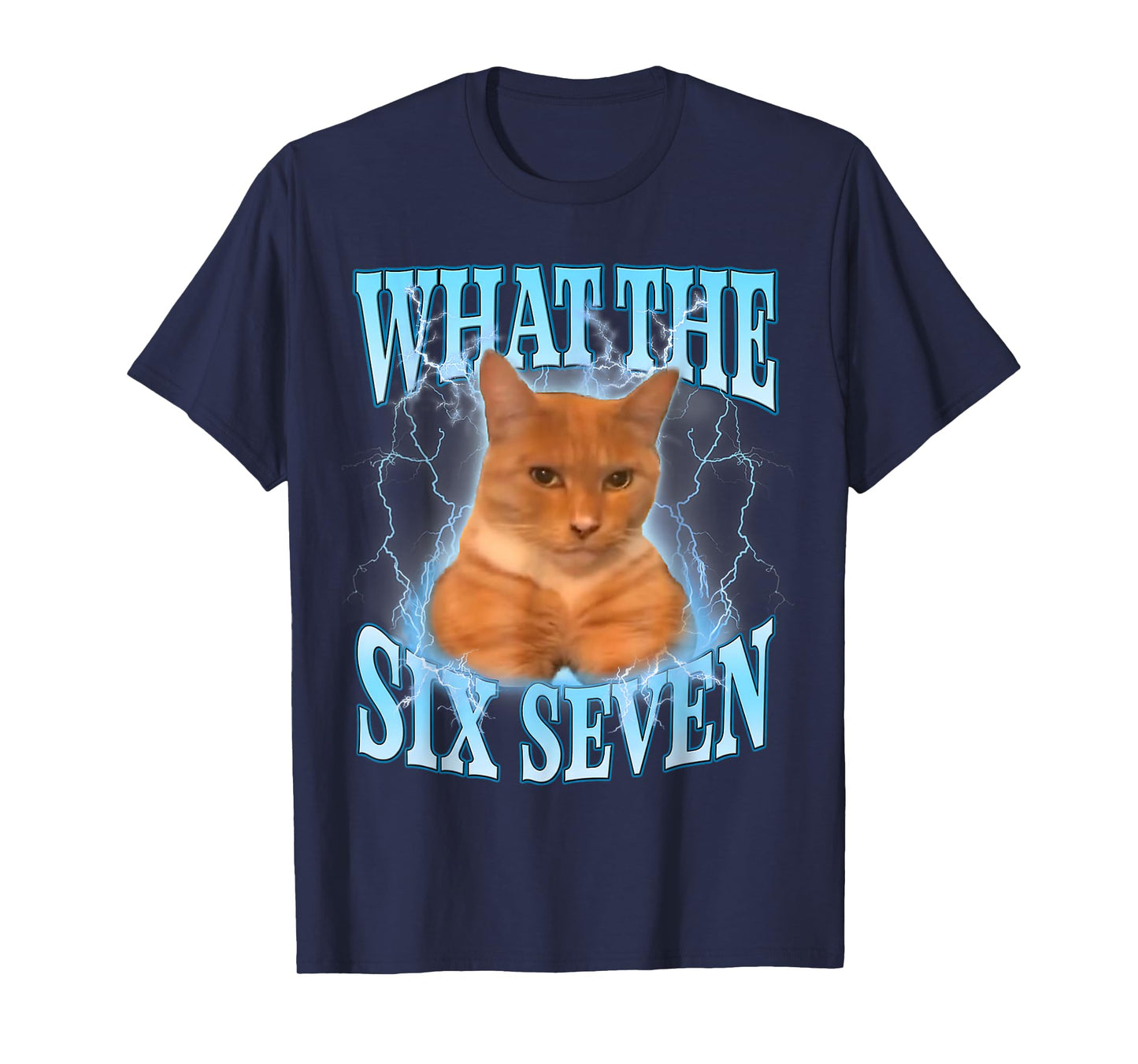 Cat Meme What The Six Seven Funny Animal 6-7 Cat Lover T-Shirt
