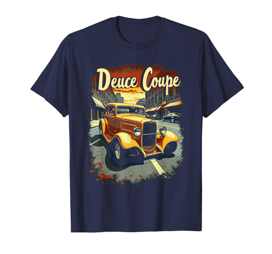 1932 American Street Scene 5 Window Deuce Coupe Hot Rod T-Shirt