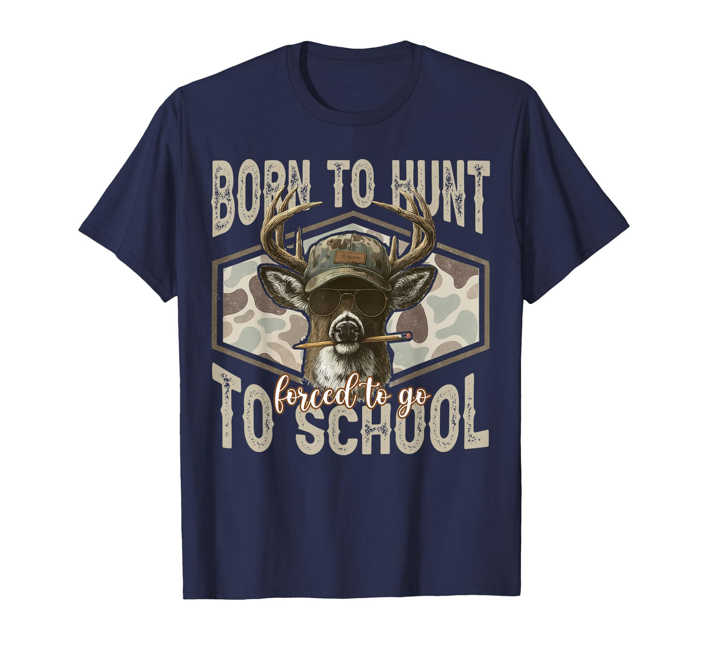 Forced to Go to School Deer Hunting Boy Camo T-Shirt