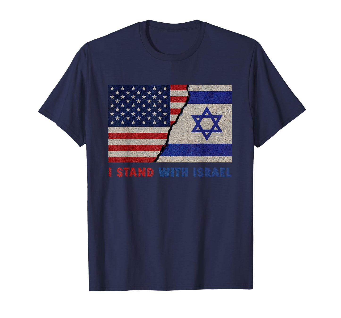 I Stand with Israel Patriotic USA and Israel Flag T-Shirt