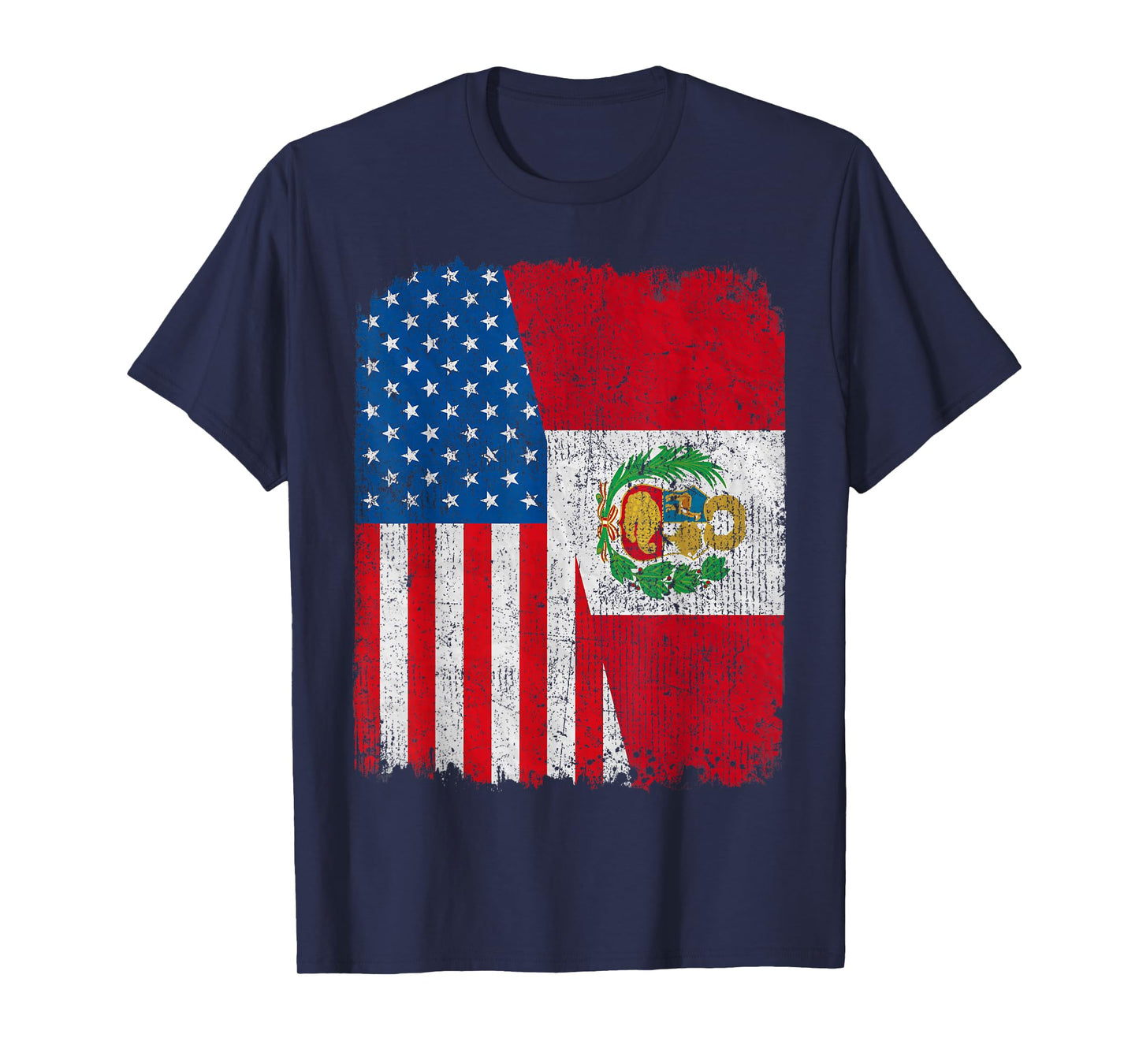 Peruvian American Flag Half USA Peru Root Proud T-Shirt