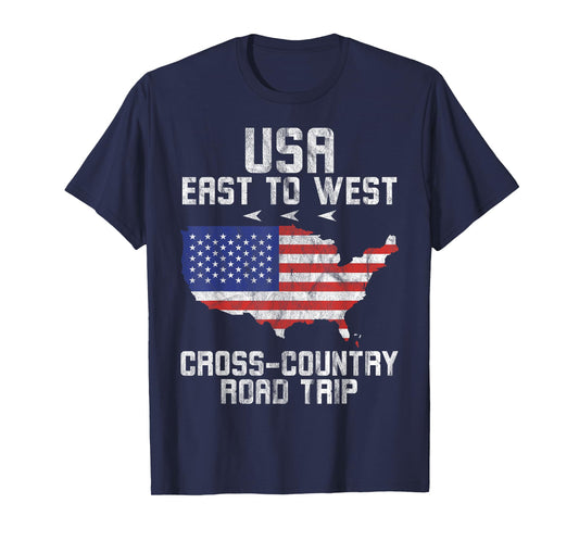 America Flag USA Road Trip Cross-Country Travel Vintage T-Shirt