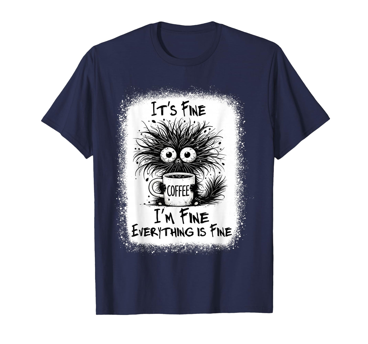 It's Fine I'm Fine Everything is Fine Funny Saying Black Cat T-Shirt