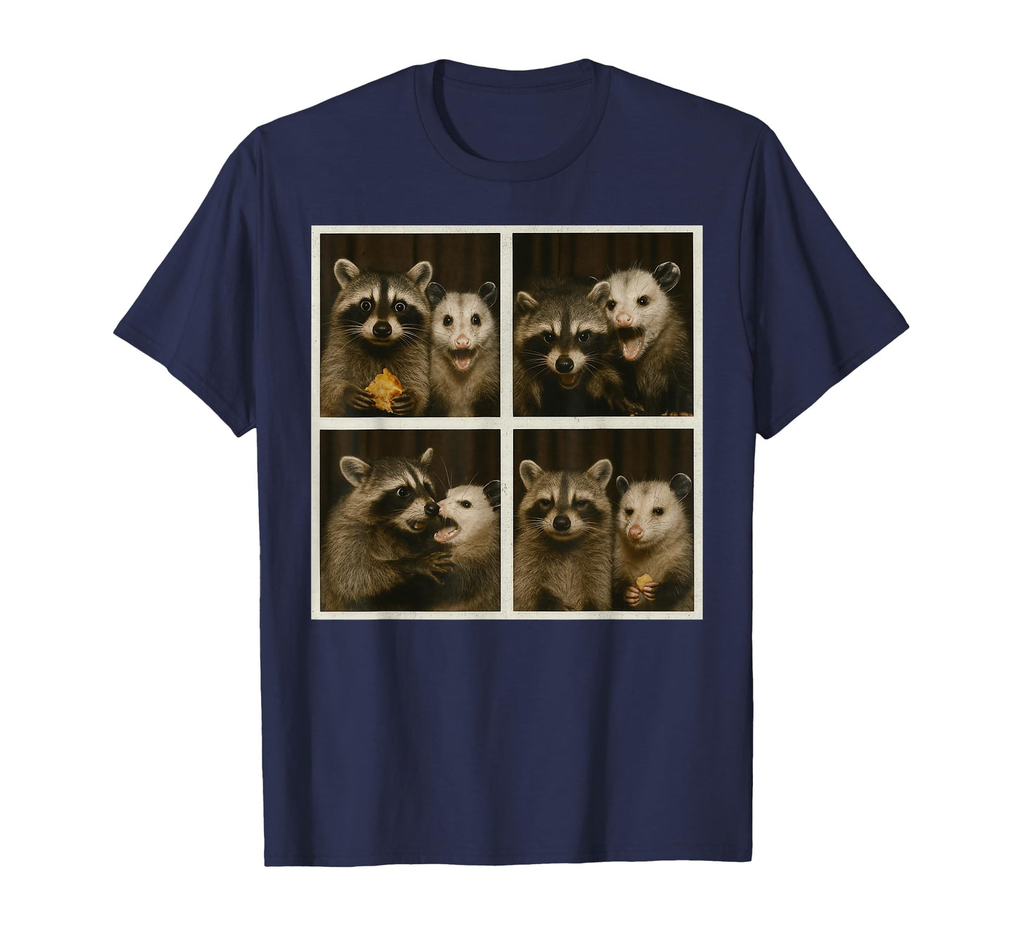 Funny Possum and Raccoon Photobooth Selfie Trash Feral Women T-Shirt