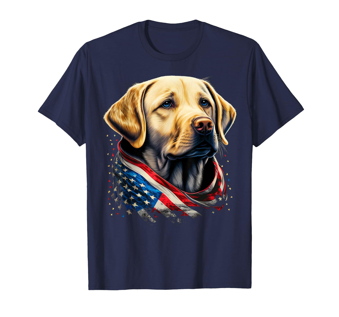 USA 4th Of July Yellow Patriotic American Labrador Retriever T-Shirt