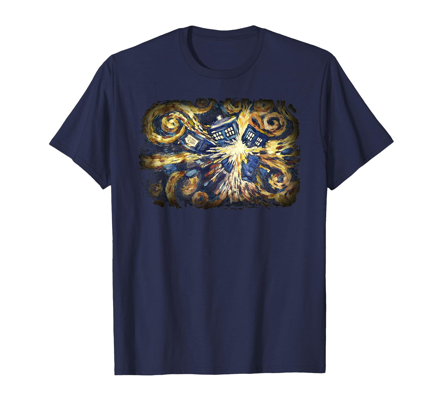 Art Tardis Van Gogh Time Travel Sci-Fi Fan T-Shirt