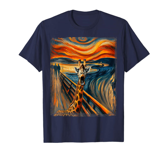 Artist Scream Parody Funny Animal Painting Art Humor Giraffe T-Shirt