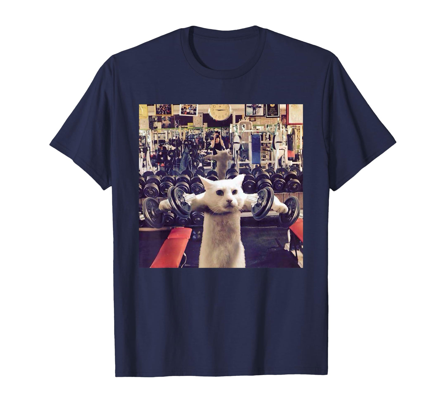 Cat Deadlift Training Funny Cute Kitten Weightlifting Meme T-Shirt
