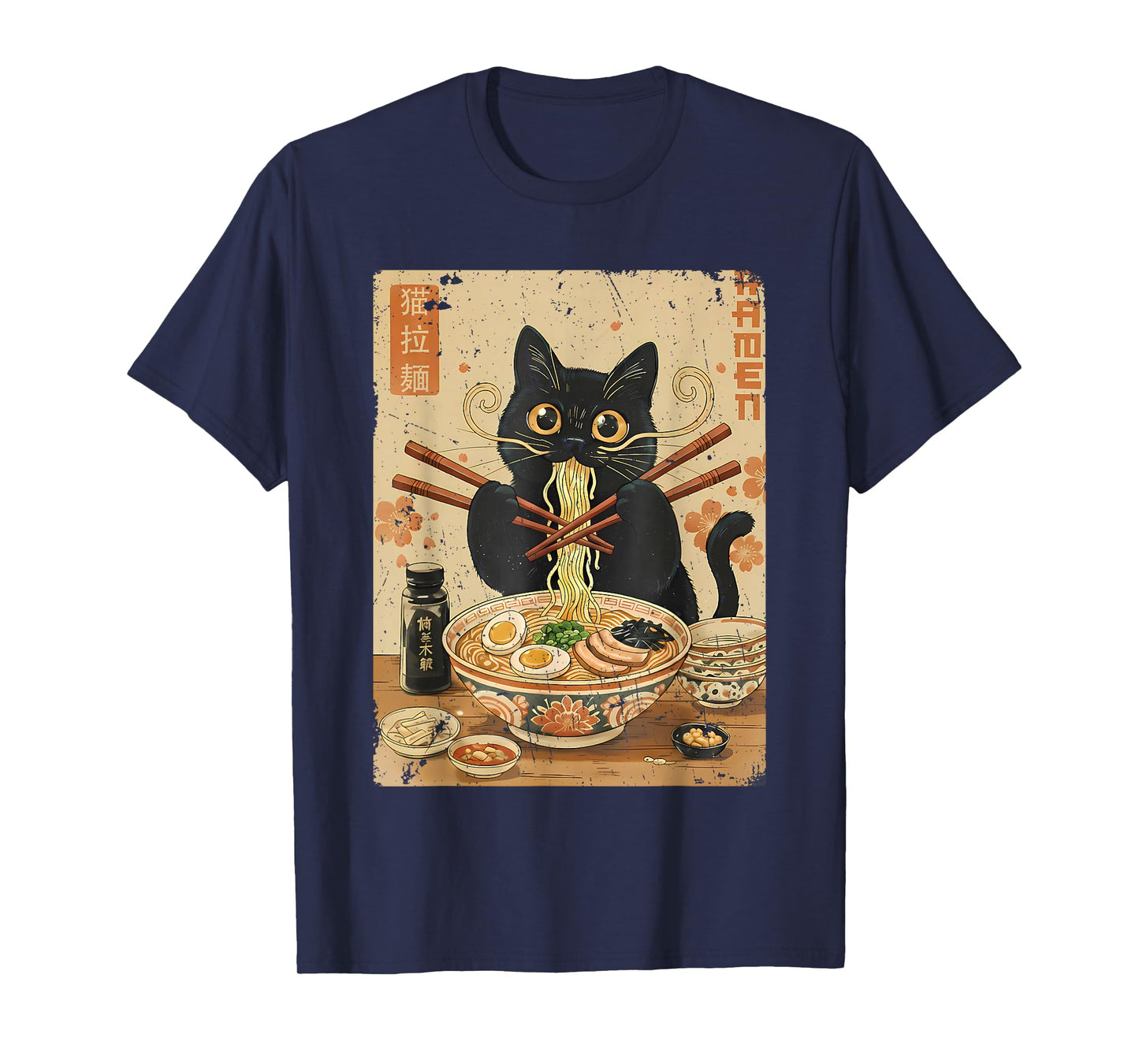 Kawaii Ramen Cat Anime Noodles Japanese Otaku Graphic T-Shirt