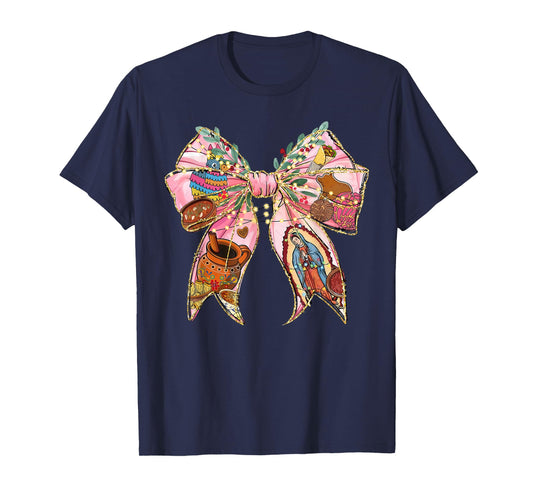 Coquette Christmas Tis The Season Mexican Xmas Bow Spanish T-Shirt