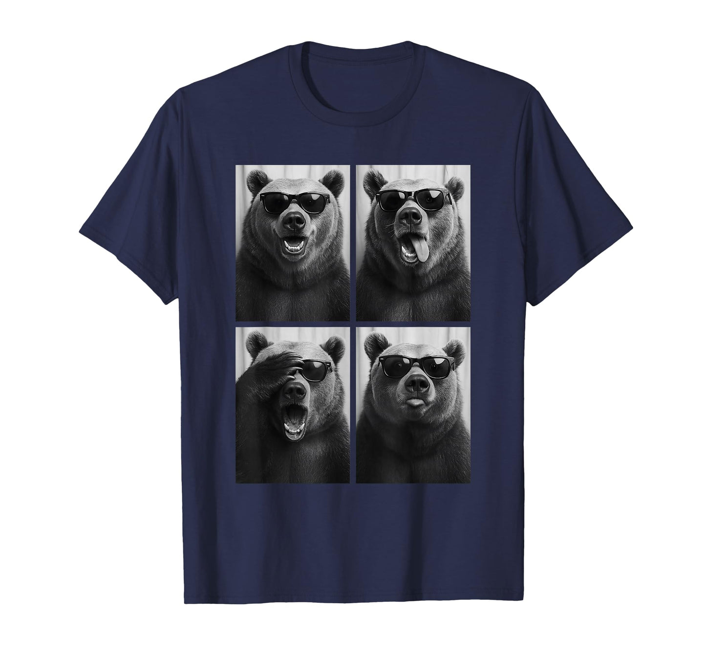 Cool Bears Sunglasses Forest Jungle Animal Selfie Booth T-Shirt