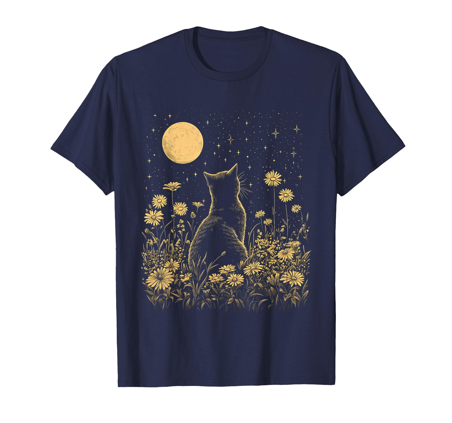 cat moon moonphases cats in nature kittens simple T-Shirt