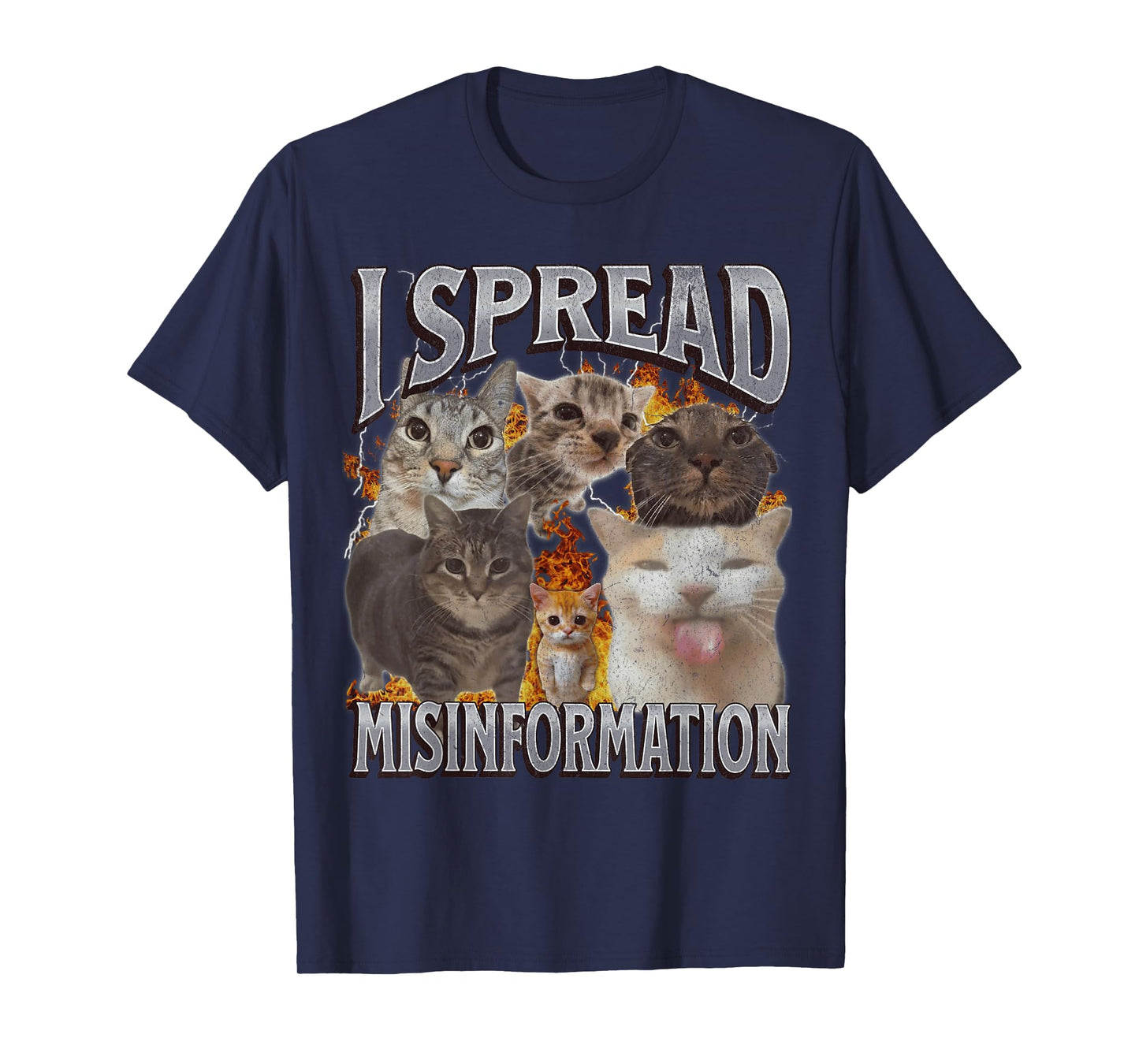 I Spread Misinformation Funny Cat Meme Bootleg Graphic Men Women T-Shirt