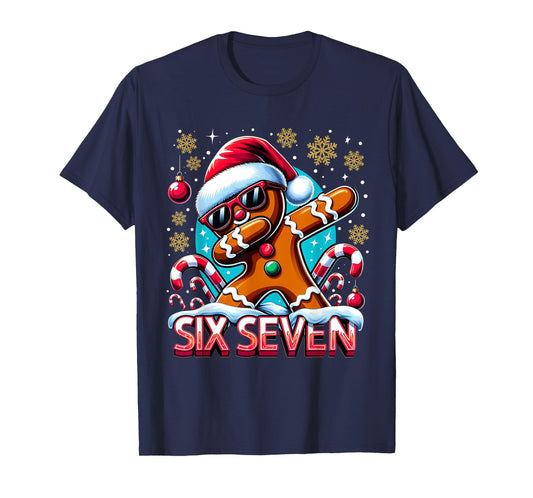 Six Seven Funny Gingerbread Christmas Design T-Shirt