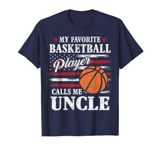 My Favorite Basketball Player Calls Me Uncle USA Flag T-Shirt