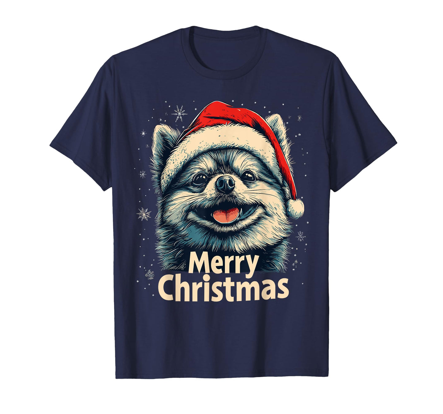 Pomeranian Santa Hat Merry Christmas Xmas Pom Lover Pajama T-Shirt