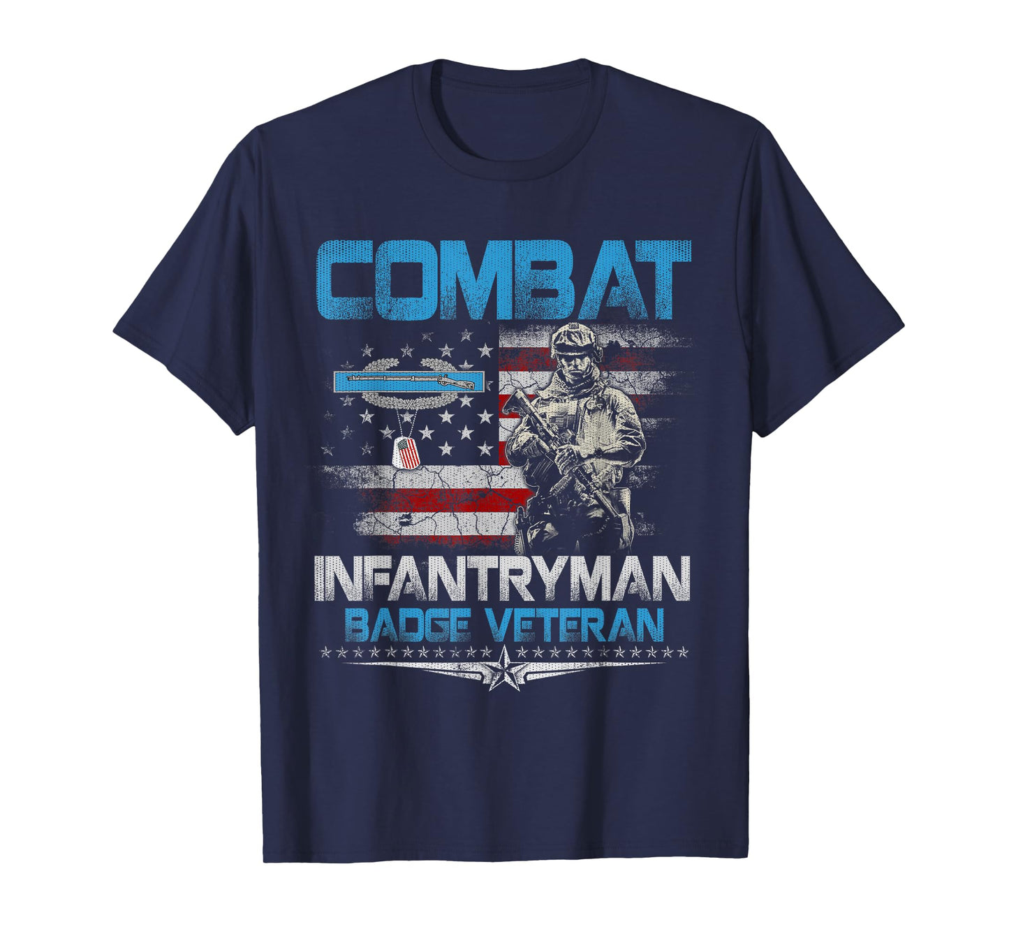 Combat Infantryman Badge CIB 11C Veteran Patriotic 4th July T-Shirt