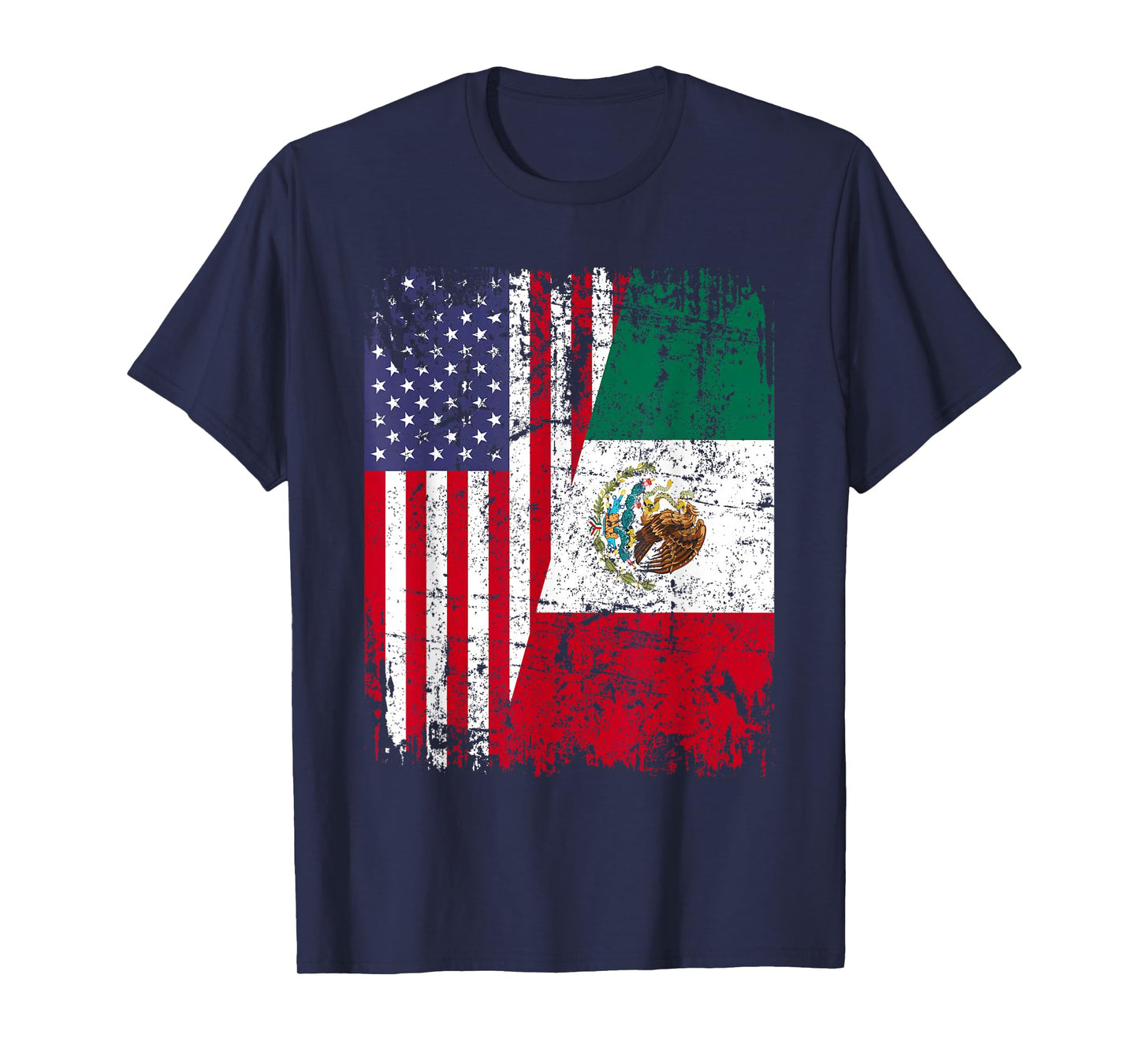 Mexican Roots | Half American Flag | Mexico T-Shirt