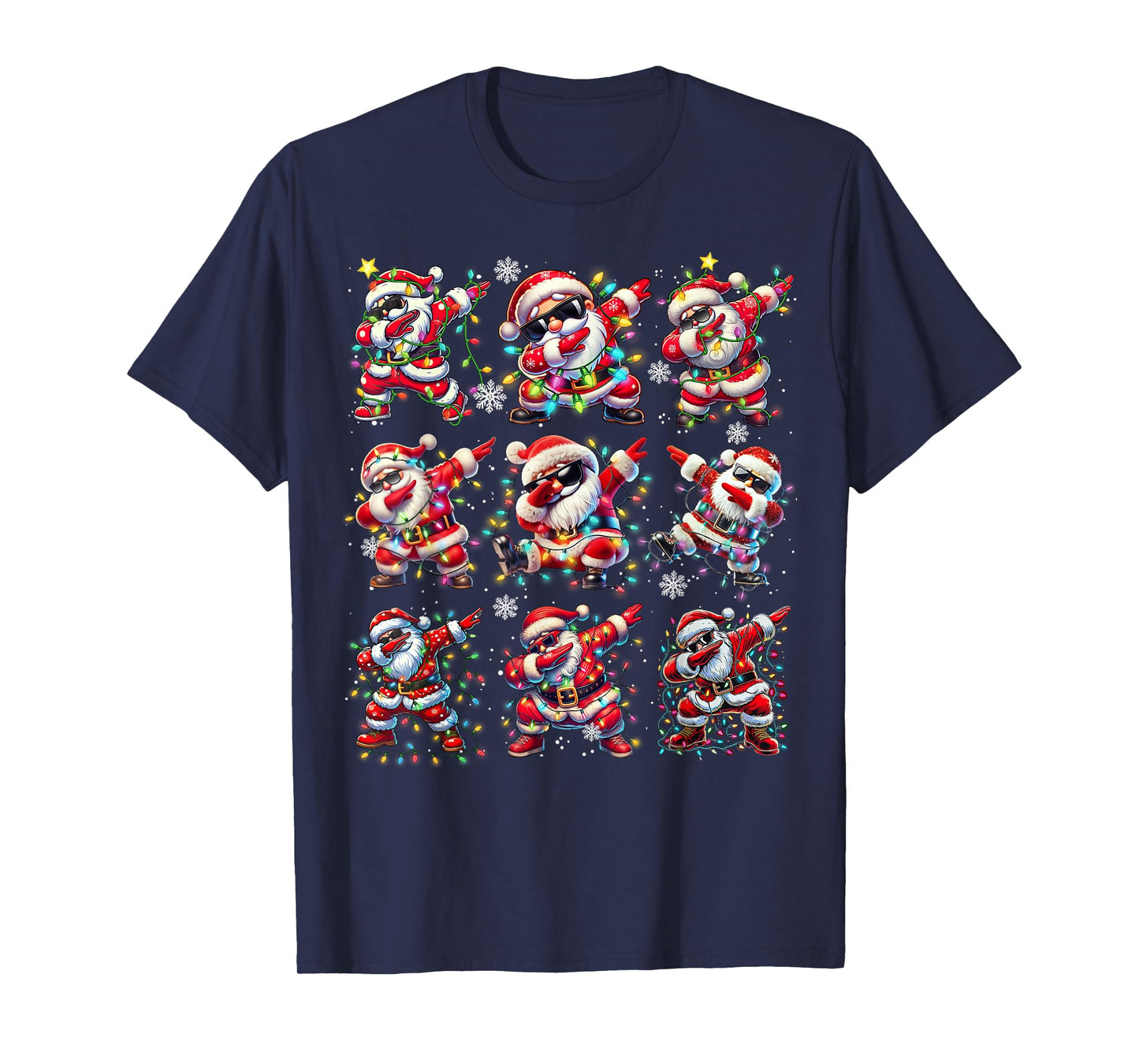 Cute Santa Christmas Dabbing Dance Boys Men Kids Xmas Lights T-Shirt