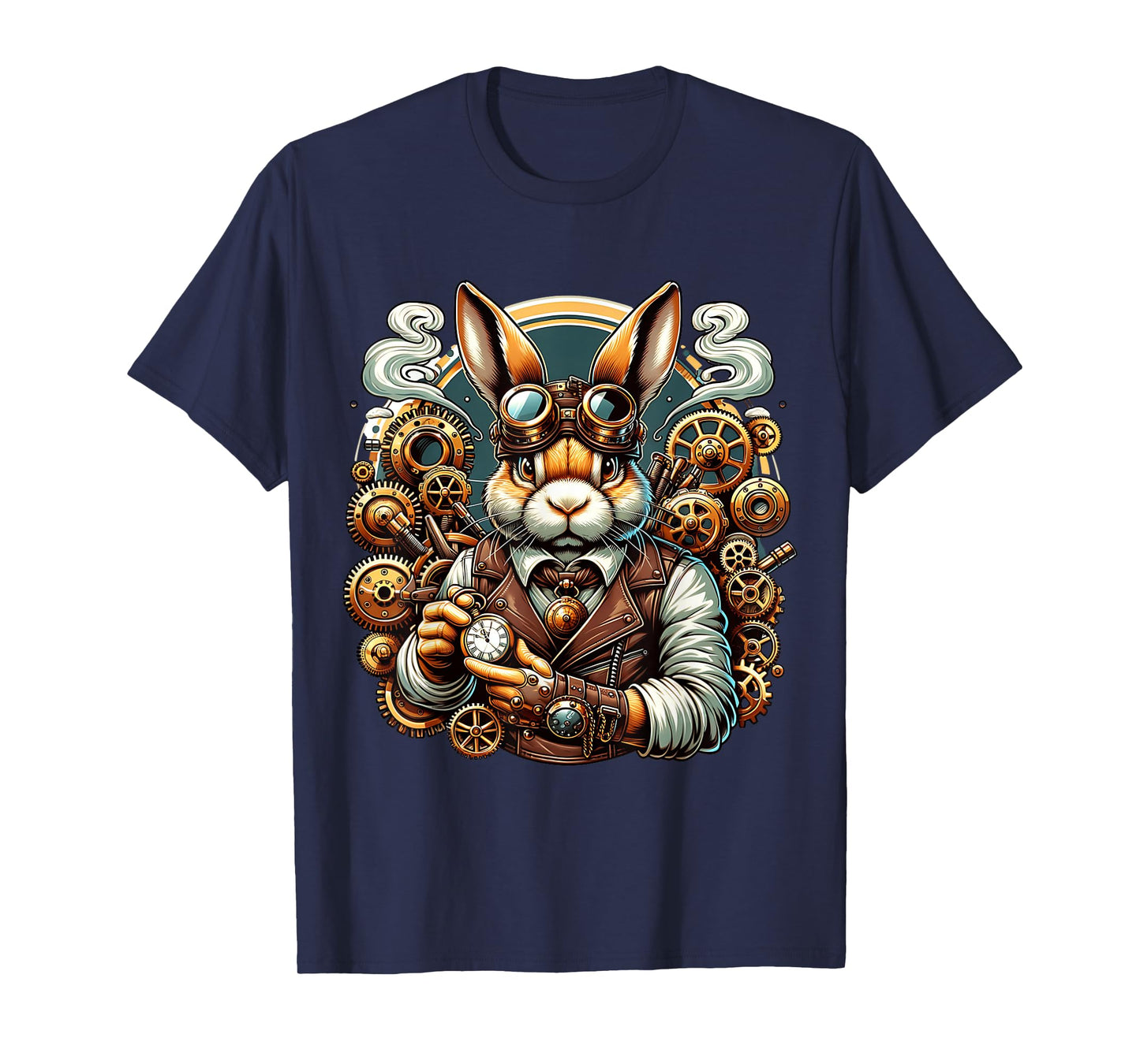 Adventure Rabbit with Gear Clock Movement T-Shirt