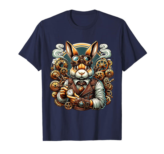 Adventure Rabbit with Gear Clock Movement T-Shirt