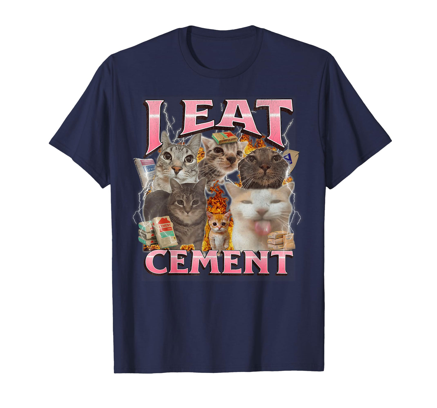 I Eat Cement Funny Cat Meme Internet Memes Funny Memes Gen-Z T-Shirt