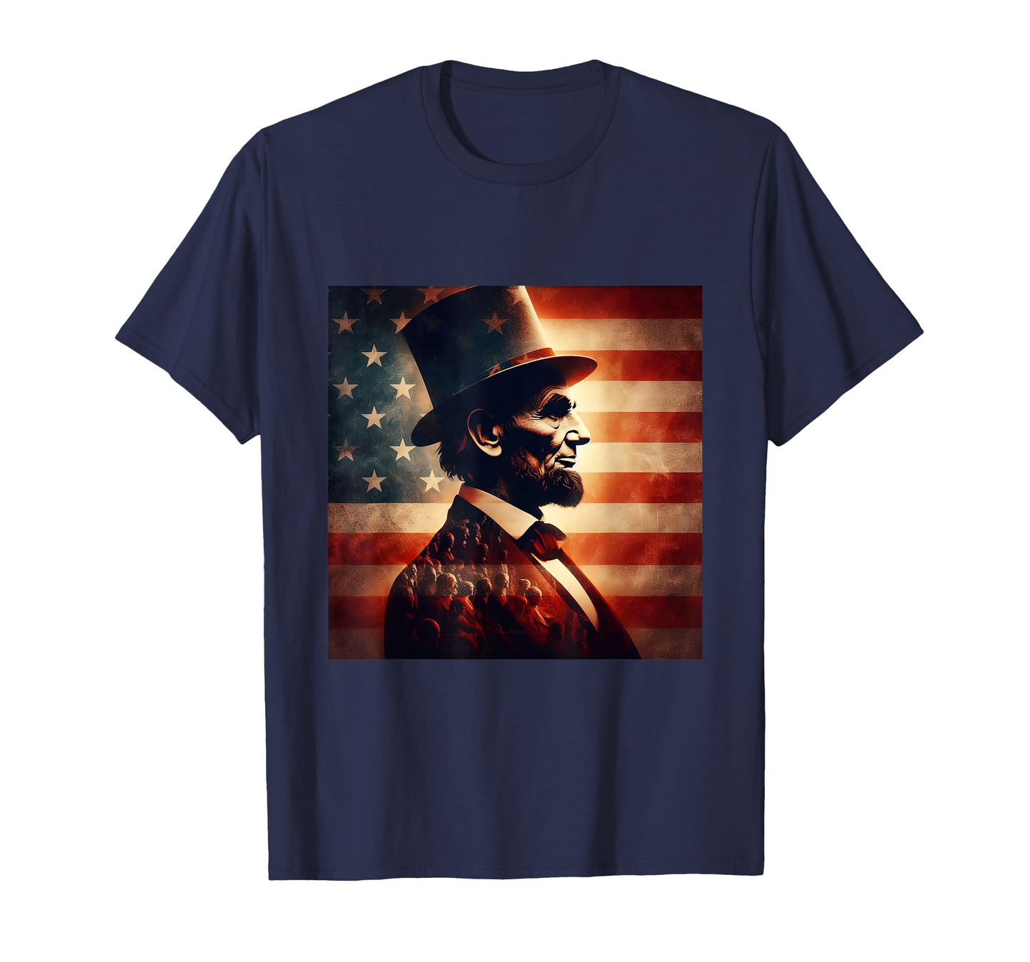 Abraham Lincoln 4th of July Independence Day American Flag T-Shirt