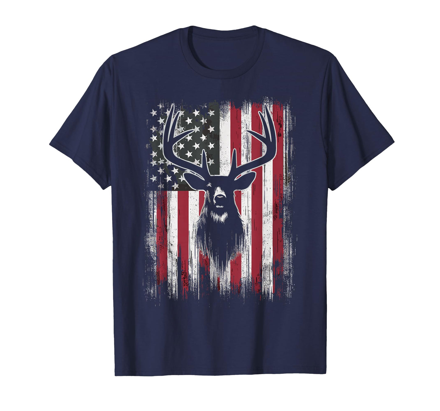 Deer Hunting American Flag T-Shirt