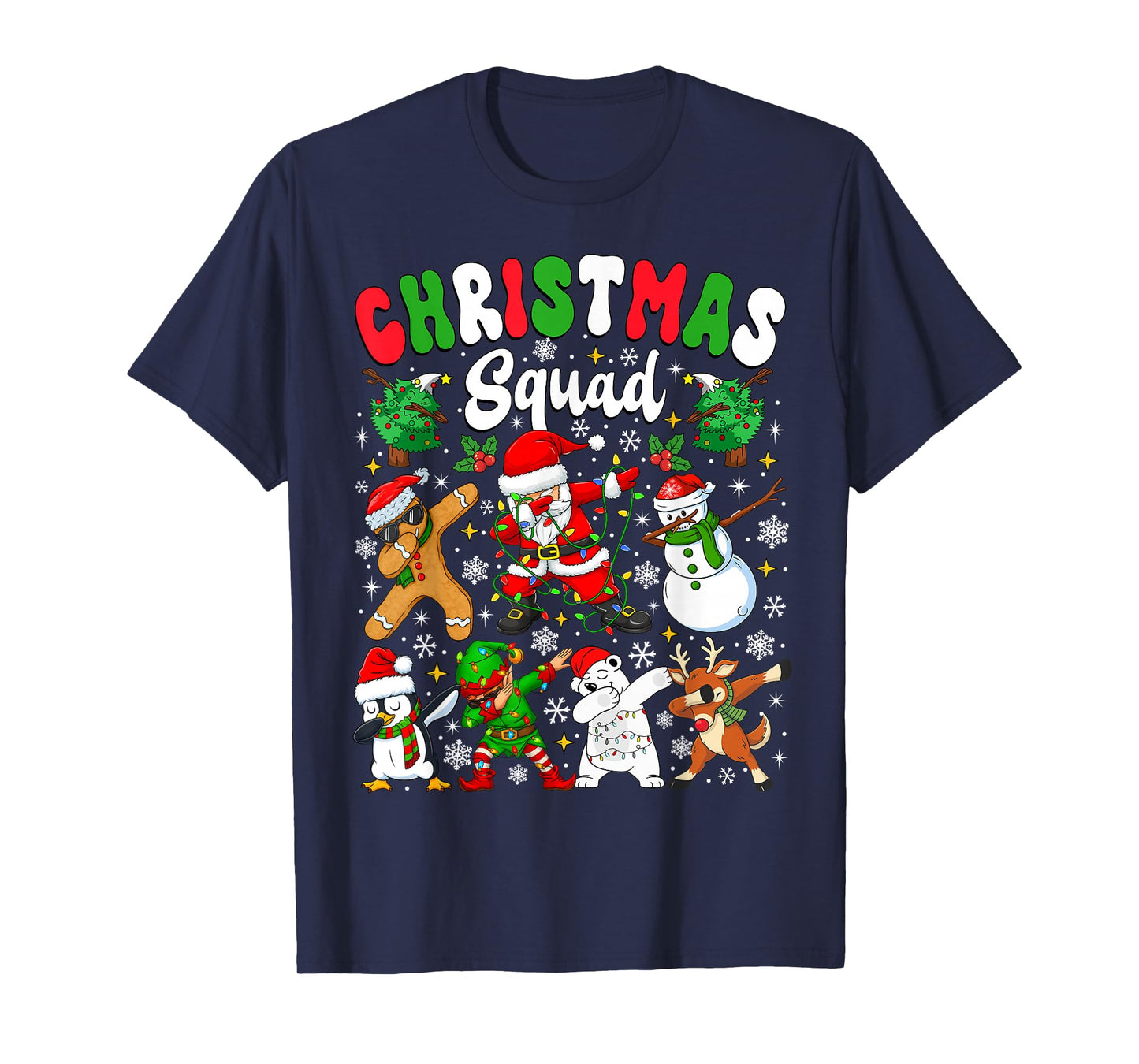 Christmas Squad Santa Dabbing Elf Family Matching Pajamas T-Shirt