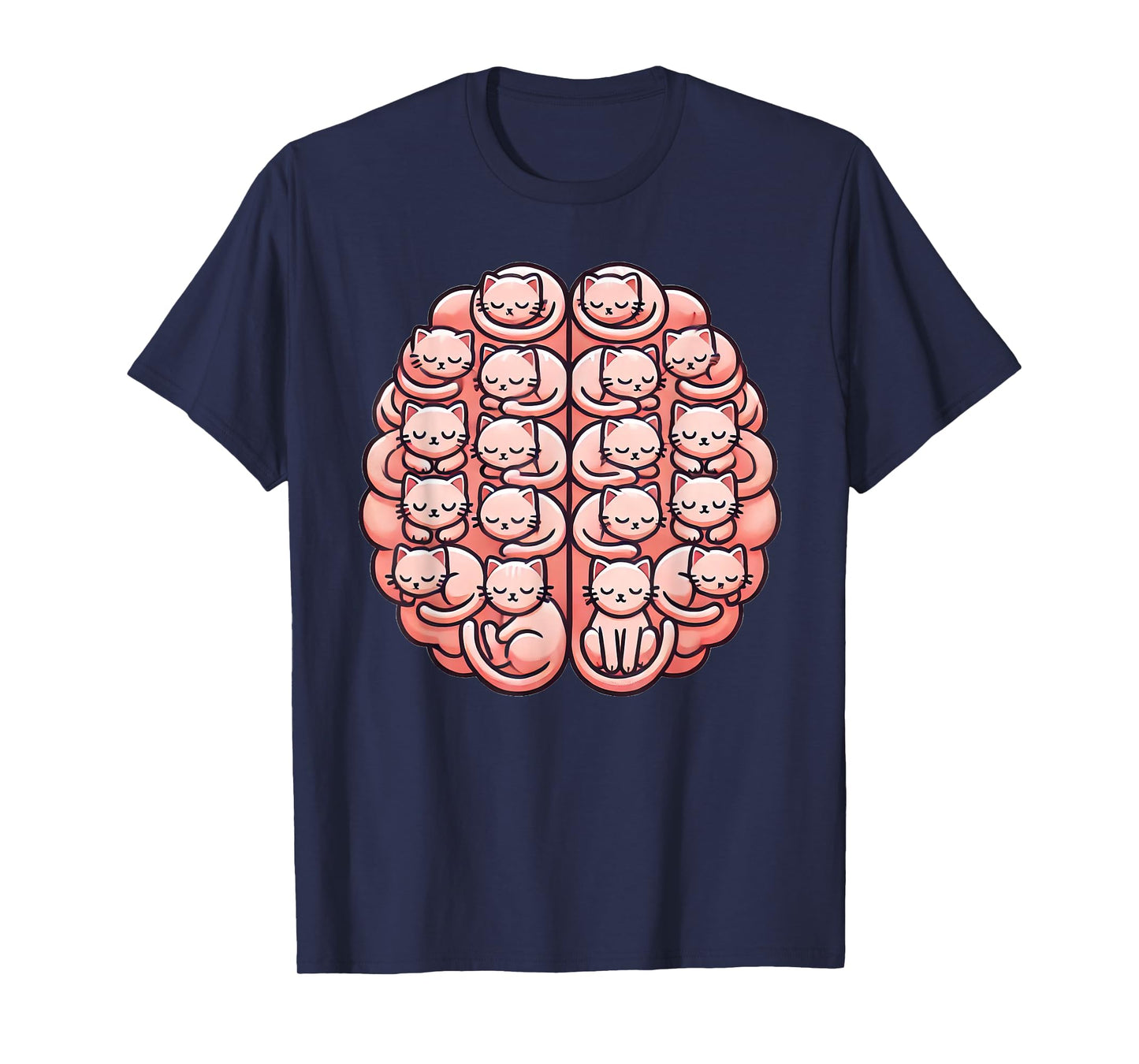 Funny Cat Brain Graphic Neuroscience Neurologist T-Shirt