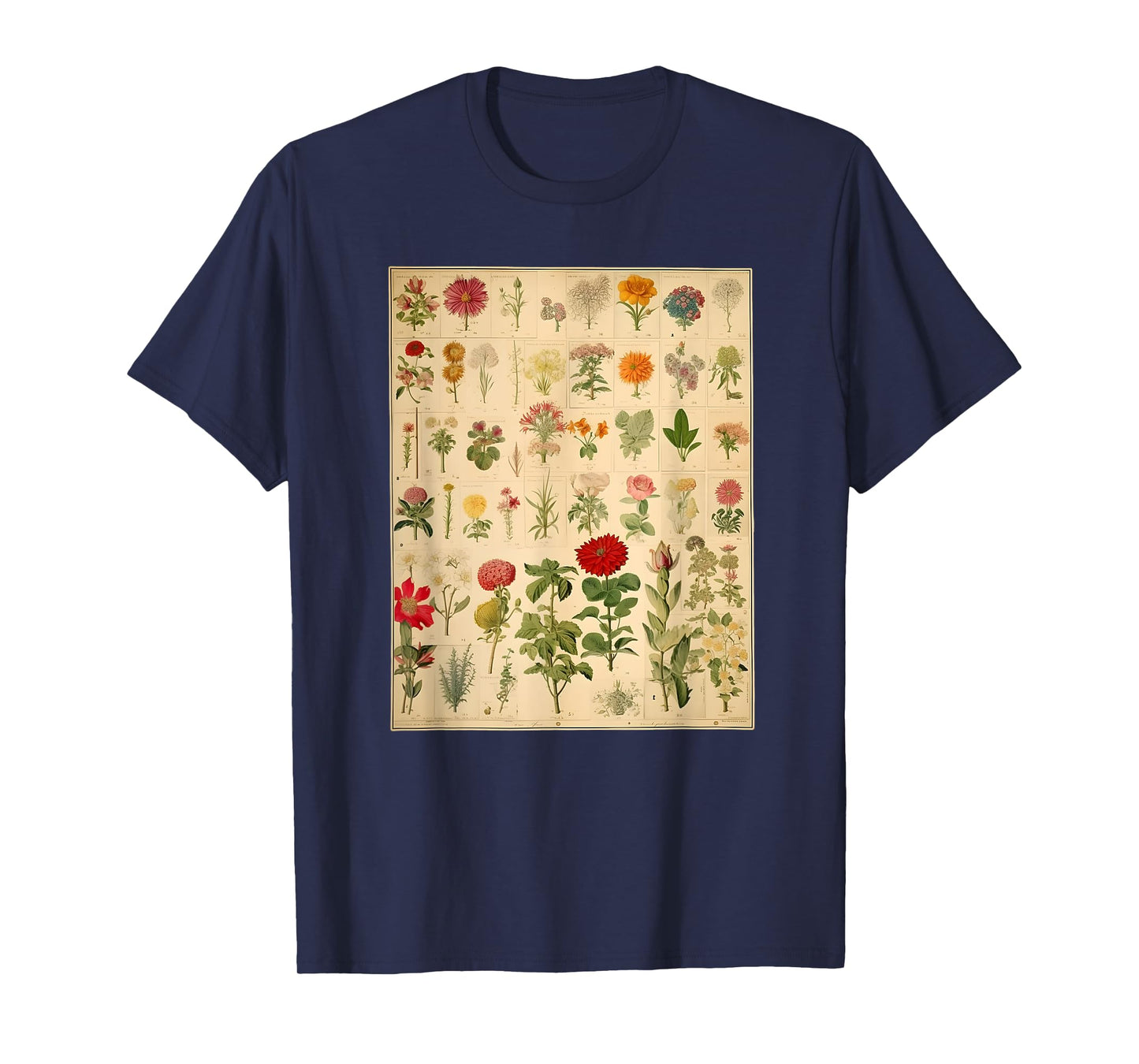 Vintage Floral Botanical Chart T-Shirt