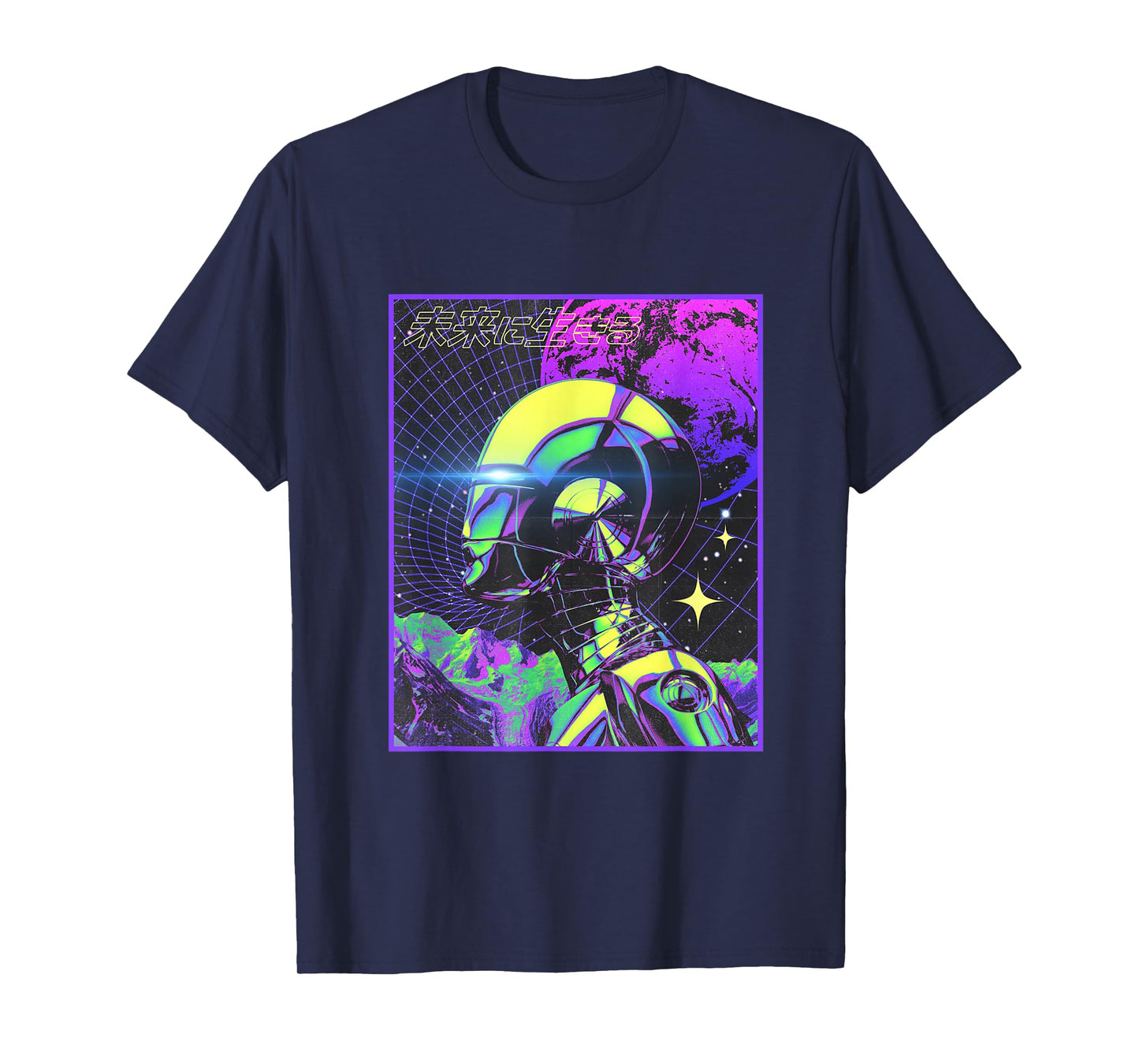 Cyberpunk Tshirt Japanese Futuristic Robot Sci-Fi Vaporwave T-Shirt
