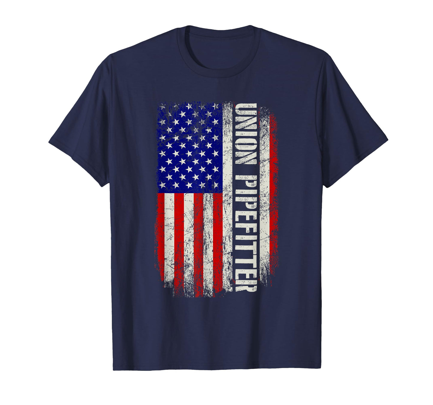 Union Pipefitter - Plumber Plumbing USA Flag Pipe Fitter T-Shirt