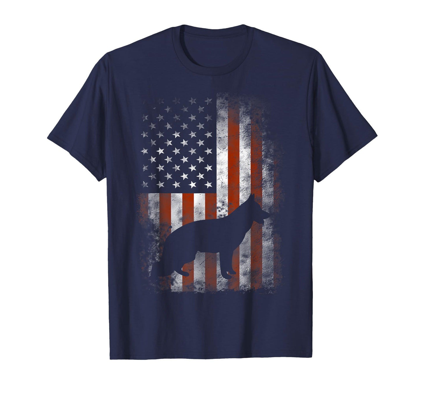 German Shepherd Shirt American Flag USA Patriotic Dog Gift T-Shirt