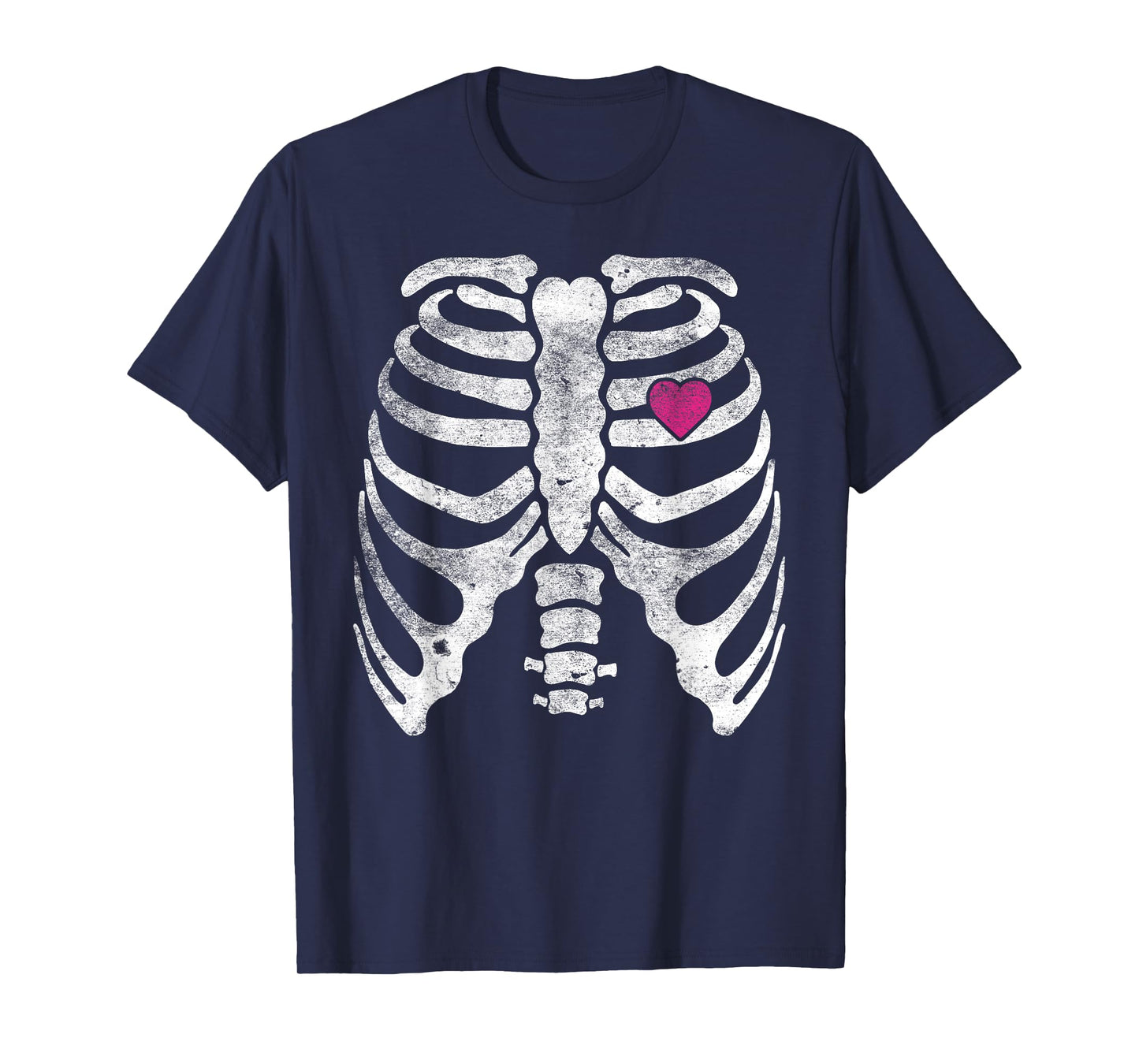 Skeleton Heart Rib Cage X-Ray Adult Kids Funny Halloween T-Shirt