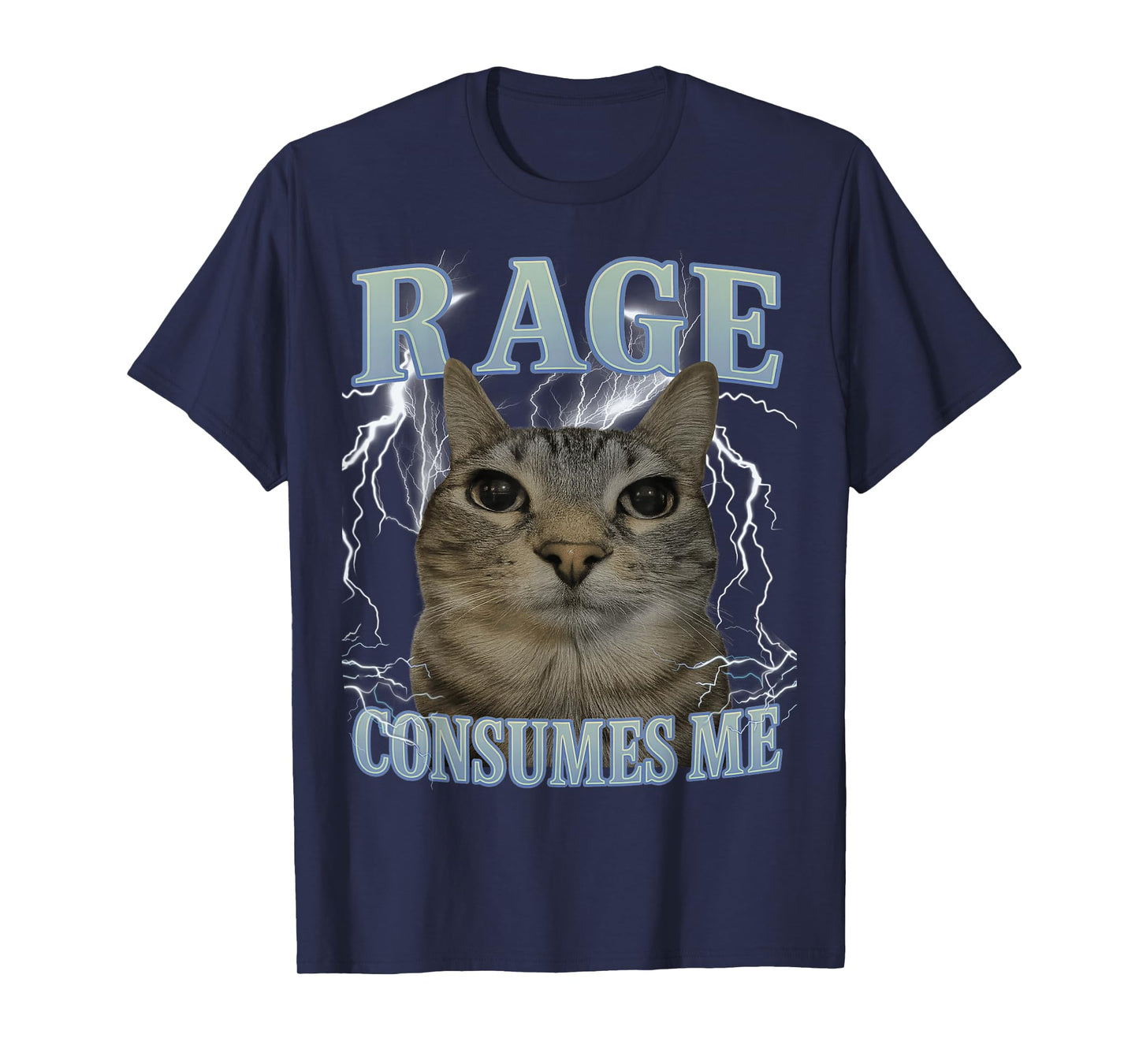 Rage Consumes Me Cat Silly Funny Cat Meme Men Women Graphic T-Shirt