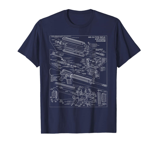 AR-15 Schematic Diagram T-Shirt