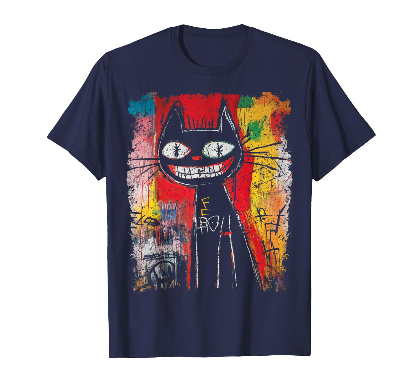 Pop Art Style Cat 90s Men's Graffiti T-Shirt