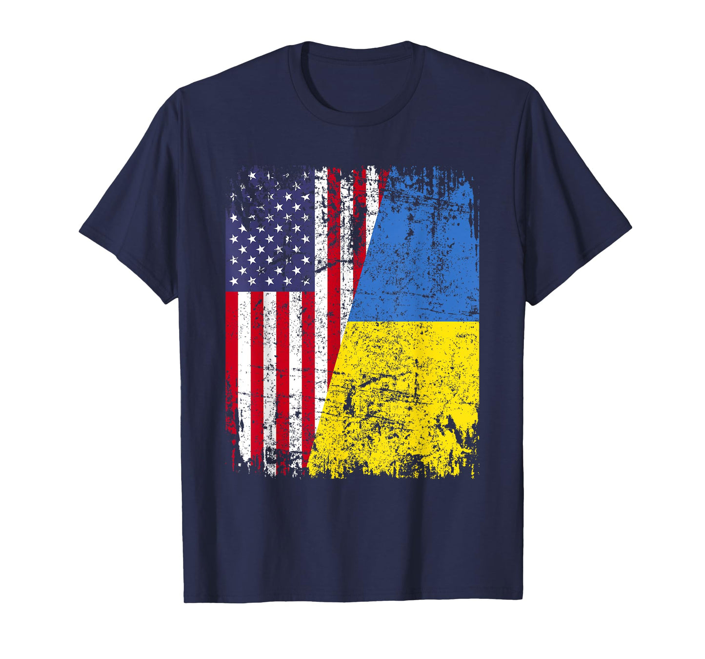 UKRAINIAN ROOTS | Half American Flag | UKRAINE T-Shirt