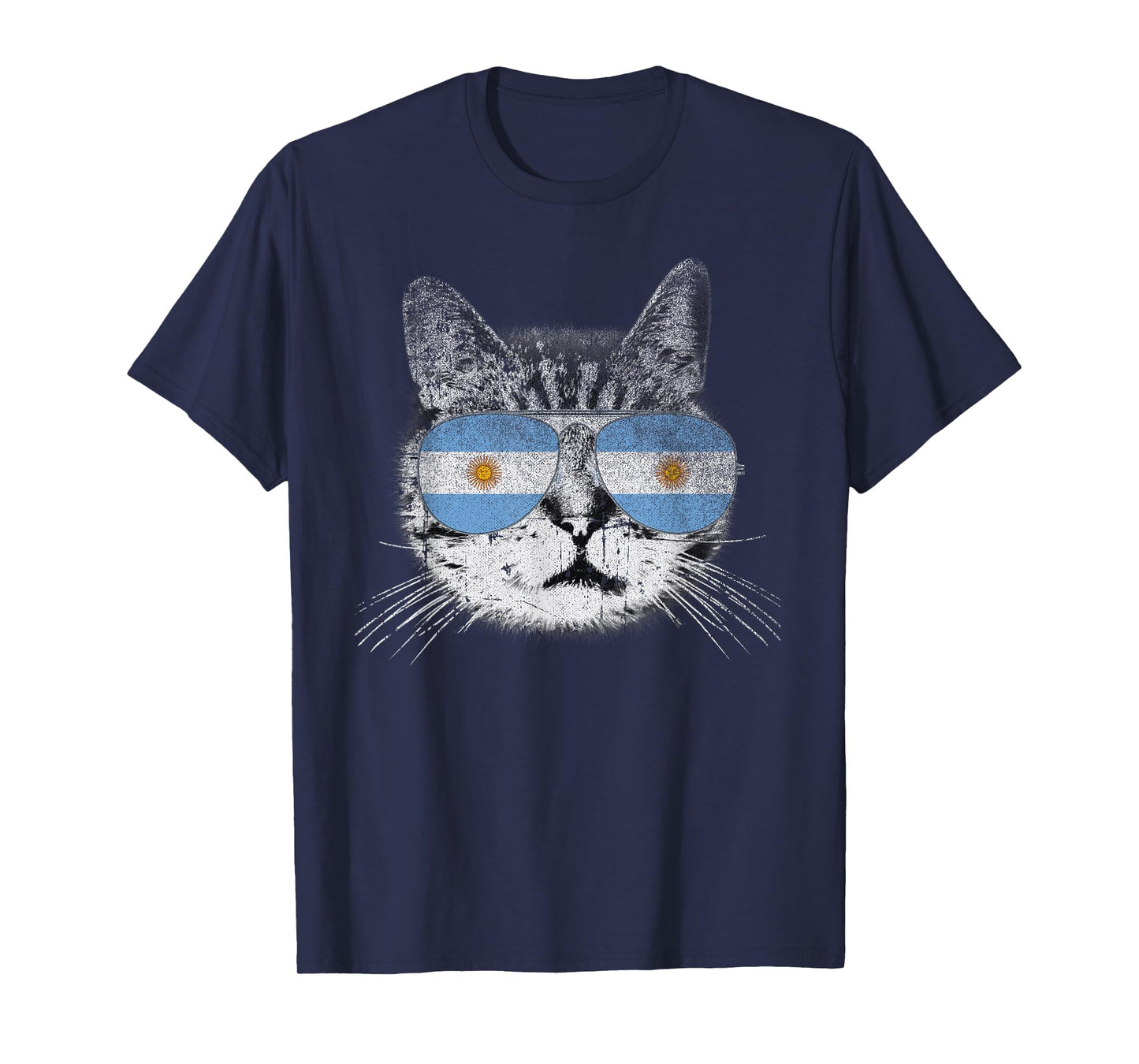 Cat Shirt Argentina Flag Country Retro Funny Men Women Gift T-Shirt