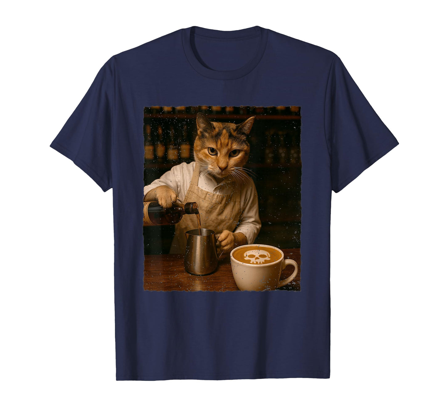 Barista Cat Coffee Lover Latte Cat Lover Cat Mom Cat Person T-Shirt